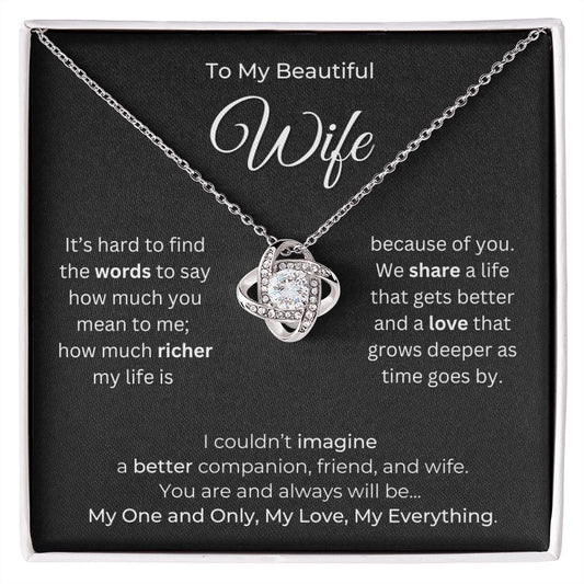 Wife - Find The Words - Love Knot Pendant