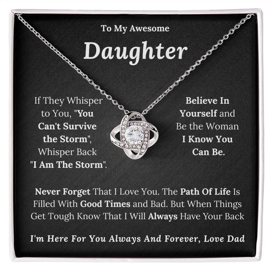 Daughter From Dad - If They Whisper - Love Knot Pendant