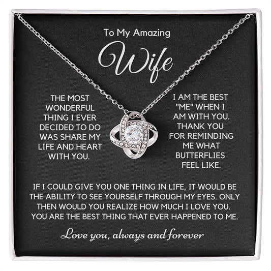 Wife - Most Wonderful - Love Knot Pendant