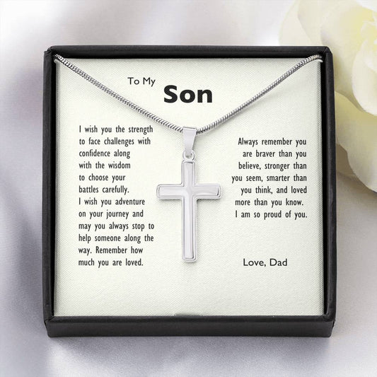 To My Son - I Am So Proud of You - Cross Necklace